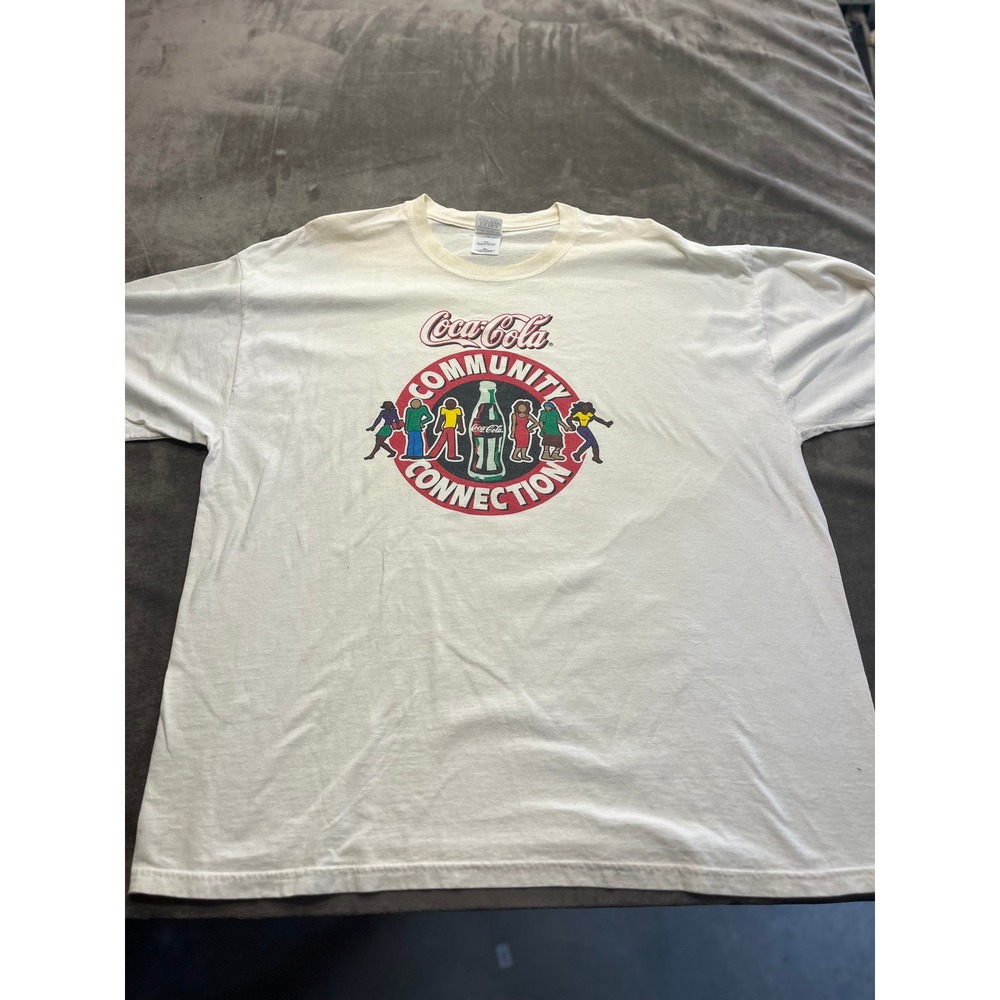 Coca-Cola Community Connection Graphic T-Shirt Men XXL White Gildan Ultra Cotton